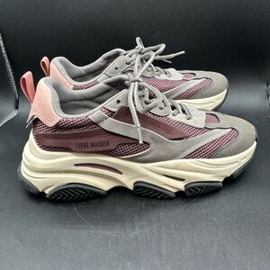 Steve Madden Possession Sneaker Mauve Pink Retro Womens 10M